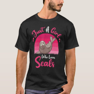 Camiseta Foca Vintage Animal Solo Una Chica Que Ama Las Fo