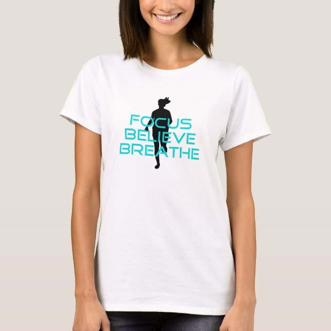 Camiseta Focus Believe Breathe Aqua (Anverso)