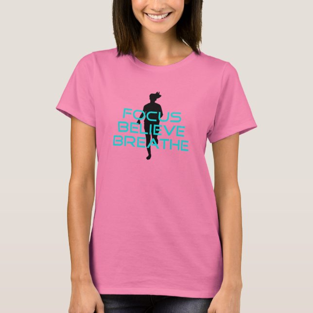 Camiseta Focus Believe Breathe Aqua (Anverso)