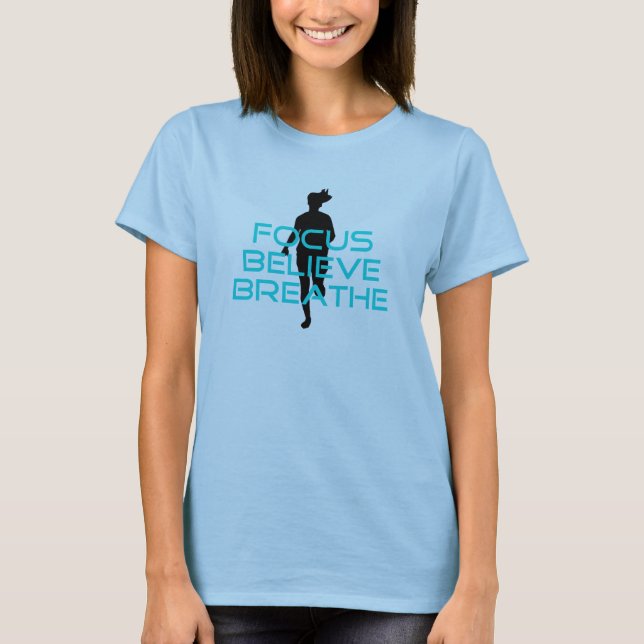 Camiseta Focus Believe Breathe Aqua (Anverso)