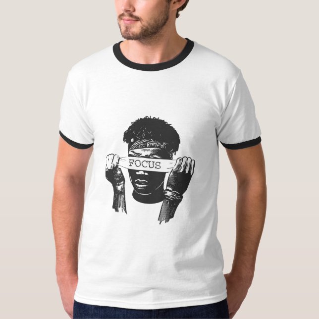 Camiseta Focus Blindfold Motivational Street Art Illustrati (Anverso)