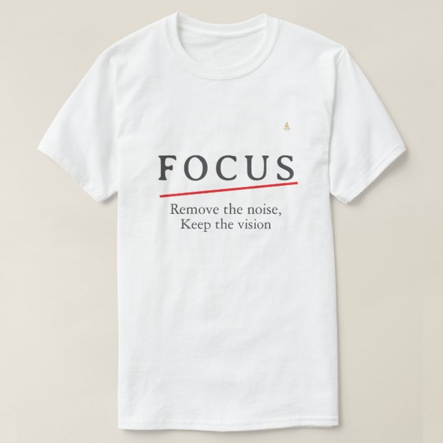 Camiseta FOCUS Minimalist Motivational T-Shirt — Clean Mode (Diseño del anverso)