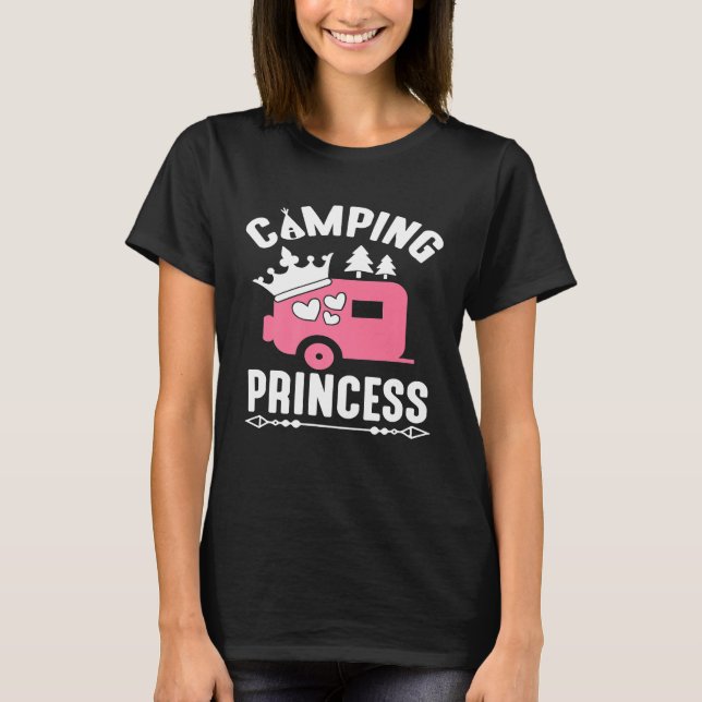 Camiseta Fogata de la princesa Cute Camping (Anverso)