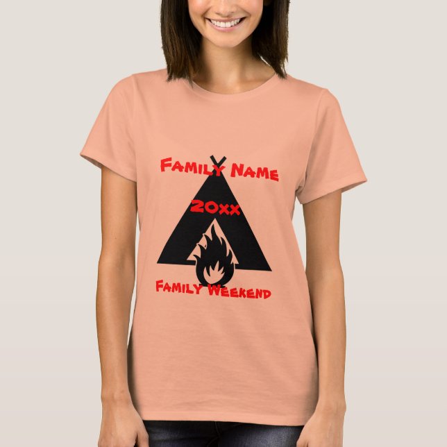 Camiseta Fogata de Reunión Familiar y símbolo de carpas (Anverso)