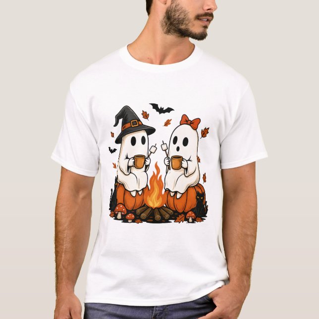 Camiseta Fogata Fantasmal de Halloween (Anverso)