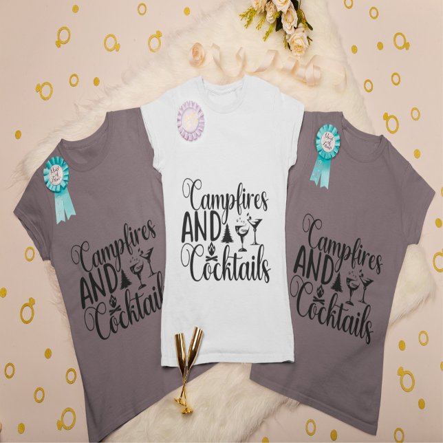Camiseta Fogata y cócteles Bachelorette Bride (Subido por el creador)