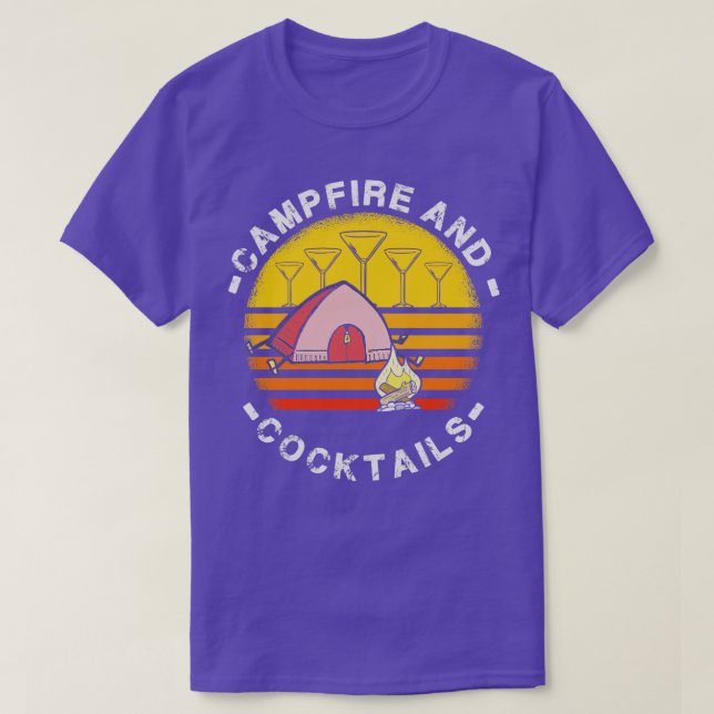 Camiseta Fogatas de camping y cócteles (Diseño del anverso)