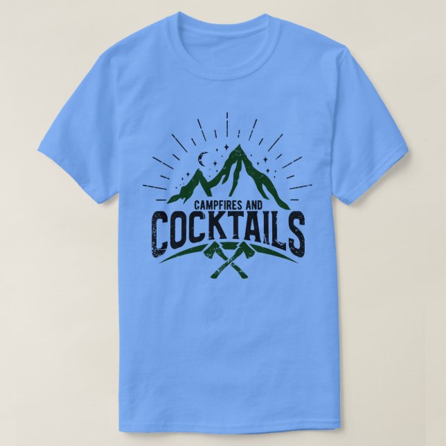 Camiseta Fogatas de camping y cócteles 1 (Diseño del anverso)