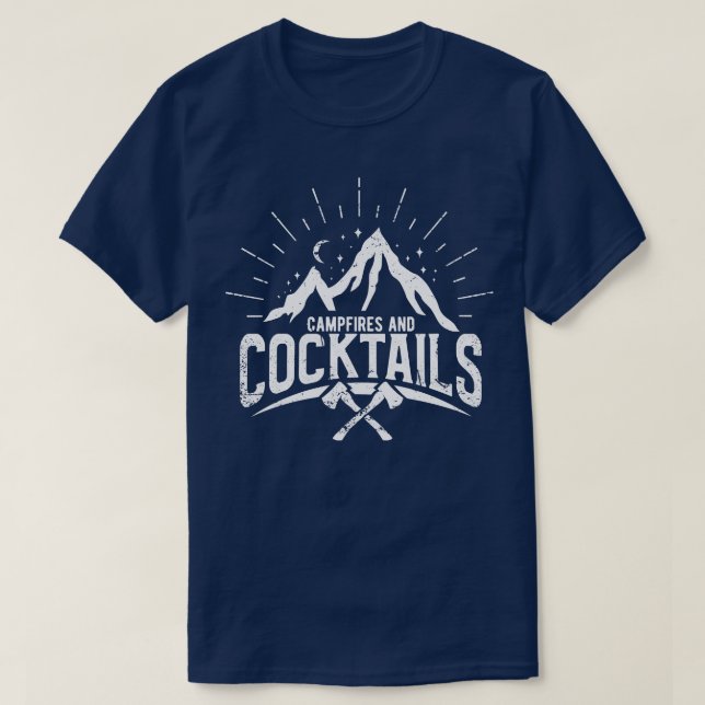 Camiseta Fogatas de camping y cócteles 4 (Diseño del anverso)