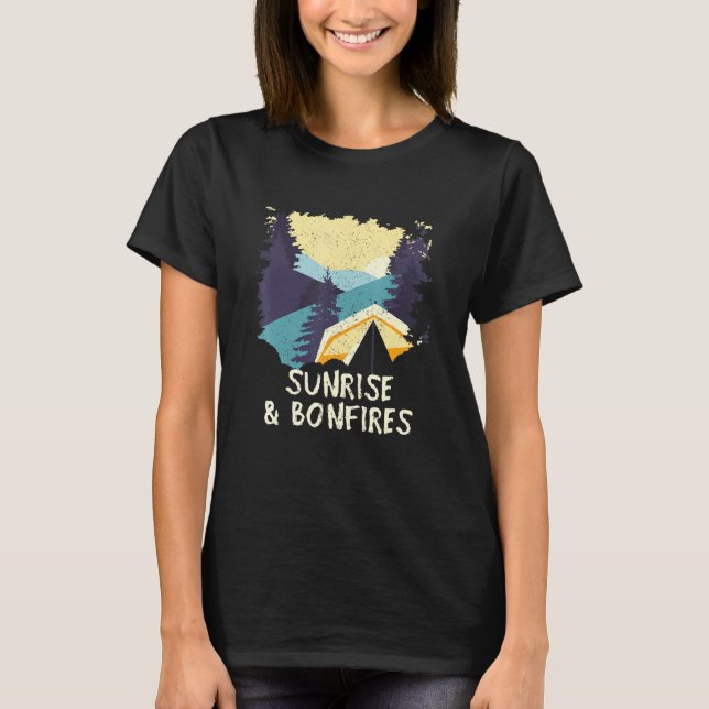 Camiseta Fogatas del amanecer Acampando Camper Tropical de  (Anverso)
