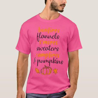 Camiseta Fogatas Flaneles Incendios y Calabaza