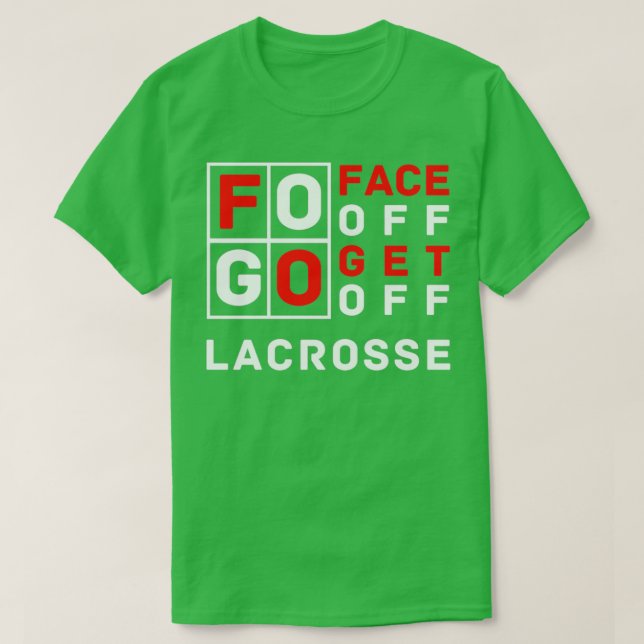 Camiseta FOGO Face Off Get Off Lacrosse Design (Diseño del anverso)