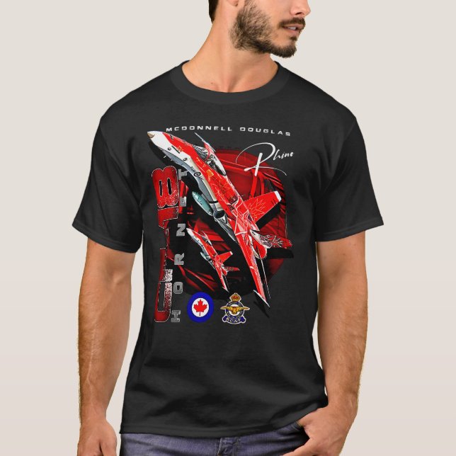 Camiseta Fogonero Royal Canadian Air Force CF-18 Hornet Jet (Anverso)