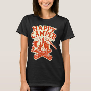 Camiseta Fogue campestre de campamento feliz café vintage d