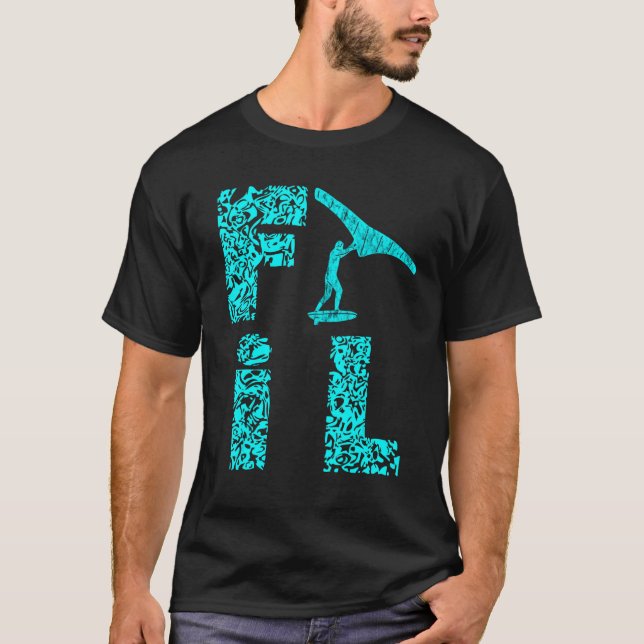 Camiseta Foil Electric Hydrofoil Surfboard Foiling Leopard  (Anverso)