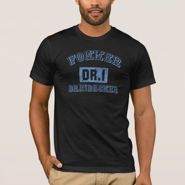 Camiseta Fokker Dreidecker - AZUL (Anverso)