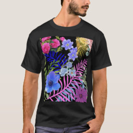 Camiseta Foliage bontárico del fermento floral retro colori