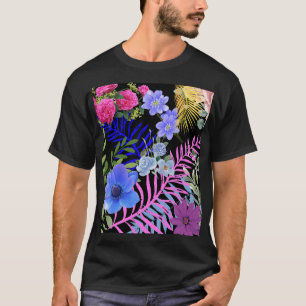Camiseta Foliage bontárico del fermento floral retro colori