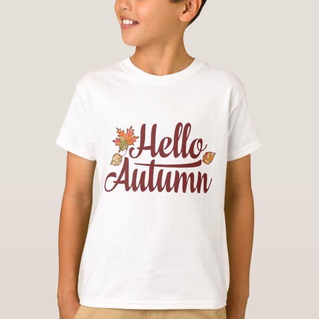 Camiseta Foliage de otoño de cute Hello (Anverso)