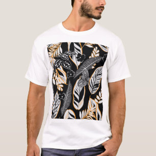 Camiseta Foliage nocturno tropical: Patrón de cosecha oscur