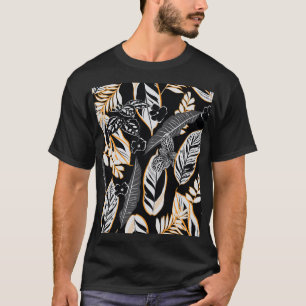 Camiseta Foliage nocturno tropical: Patrón de cosecha oscur