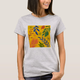 Camiseta Foliage Pattern With Colorful Flowers