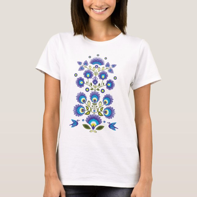 Camiseta Folk azul y verde (Anverso)