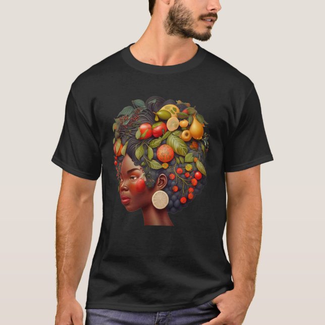 Camiseta Folk Black Health Fruitful Sista African American  (Anverso)