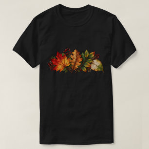 Camiseta Follaje de otoño, hojas y bayas rojas