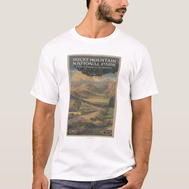 Camiseta Folleto del parque nacional de Rocky Mt. # 1 (Anverso)