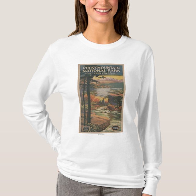 Camiseta Folleto del parque nacional de Rocky Mt. # 2 (Anverso)