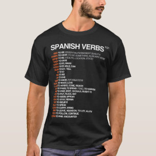Camiseta Folleto en español sobre los verbos 101 en español