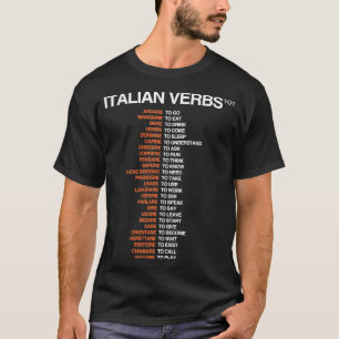 Camiseta Folleto en italiano con 101 verbos