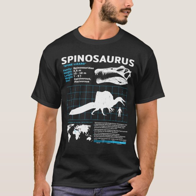 Camiseta Folleto informativo de Spinosaurus fossil T-Shirt (Anverso)