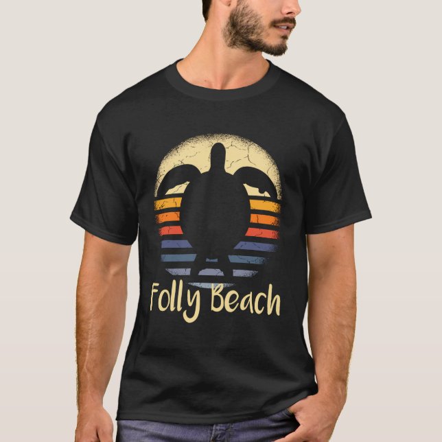 Camiseta Folly Beach South Carolina Sc Loggerhead Sea Turtl (Anverso)