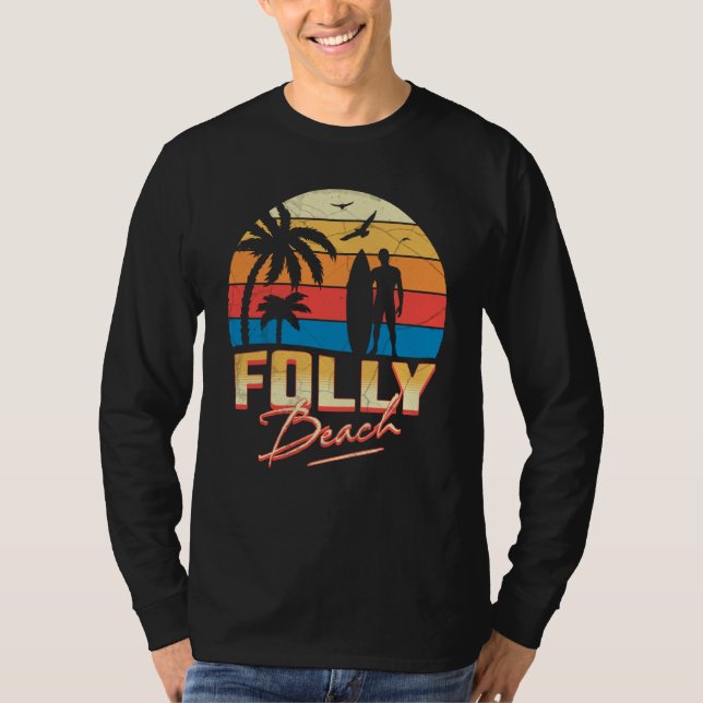 Camiseta Folly Beach South Carolina Surfing Surf Summer Vac (Anverso)