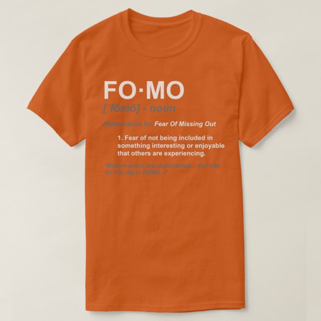 CAMISETA FOMO BITCOIN (Diseño del anverso)