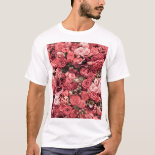 Camiseta Fondo abstracto floral de primer plano.
