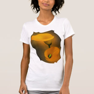 Camiseta Fondo amarillo caliente de la niebla de la cala