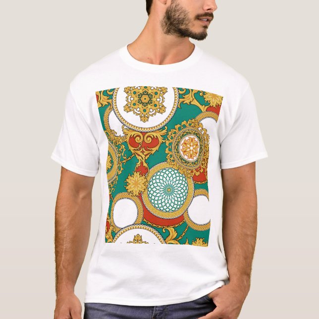 Camiseta Fondo árabe elegante dorado (Anverso)