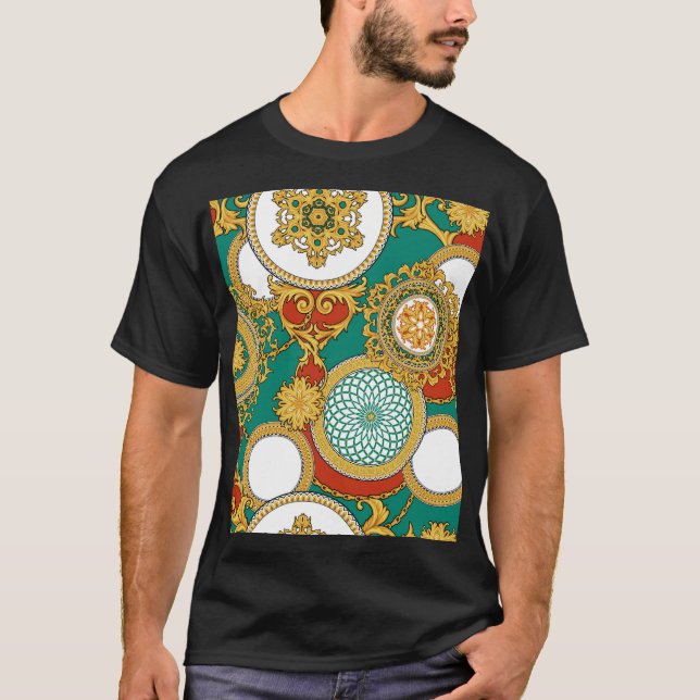 Camiseta Fondo árabe elegante dorado (Anverso)
