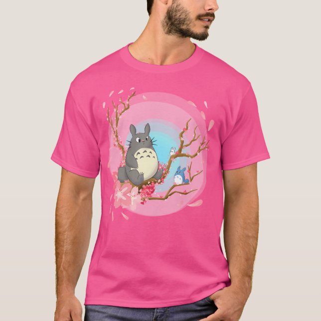 Camiseta Fondo azul gradiente de cerezas vecinas (Anverso)