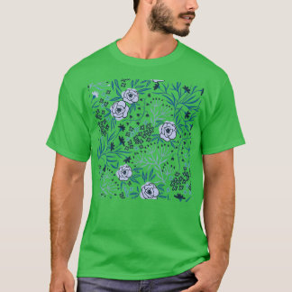 Camiseta Fondo blanco del patrón floral