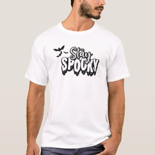 Camiseta Fondo blanco minimalista con grafiti de Halloween 