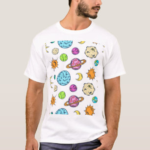 Camiseta Fondo cósmico de Doodles espaciales
