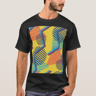 Camiseta Fondo de arte pop, textura geométrica abstracta.