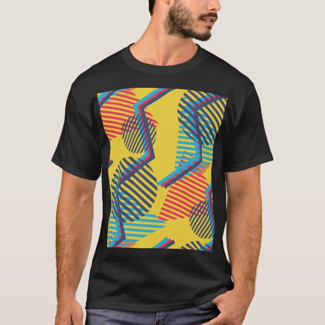 Camiseta Fondo de arte pop, textura geométrica abstracta. (Anverso)