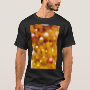 Camiseta Fondo de Bokeh de Navidad en Oro Festivo