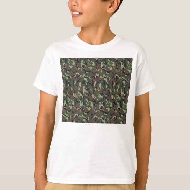 Camiseta Fondo de Camuflaje Forestal Militar (Anverso)