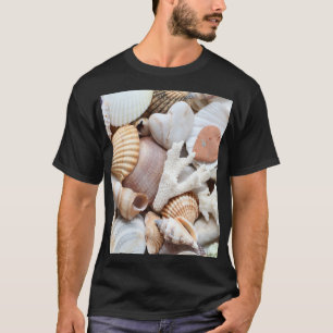 Camiseta Fondo de coral de conchas marinas con piedras